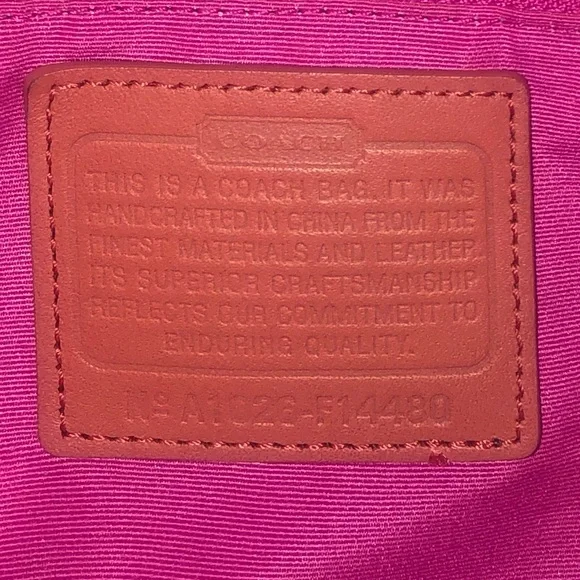 Coach Hot Pink and Coral Satin Signature Hobo - Picture 10 of 17